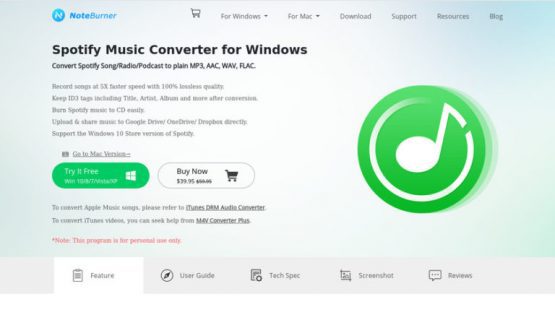 NoteBurner Spotify Music Converter Offline Installer Download