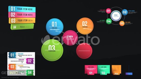 VideoHive – Infographic Unique Lists [AEP] Offline Installer Download