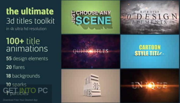 VideoHive – Ultimate 3D Titles Pack [AEP] Offline Installer Download